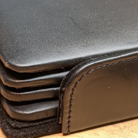 Square Leather Coasters with Holder NWOT - Picture 3 of 4